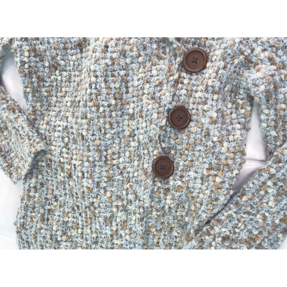 Curio Anthropologie Womens Sz S Blue Boucle Double Breasted Sweater Cardigan - Picture 3 of 7